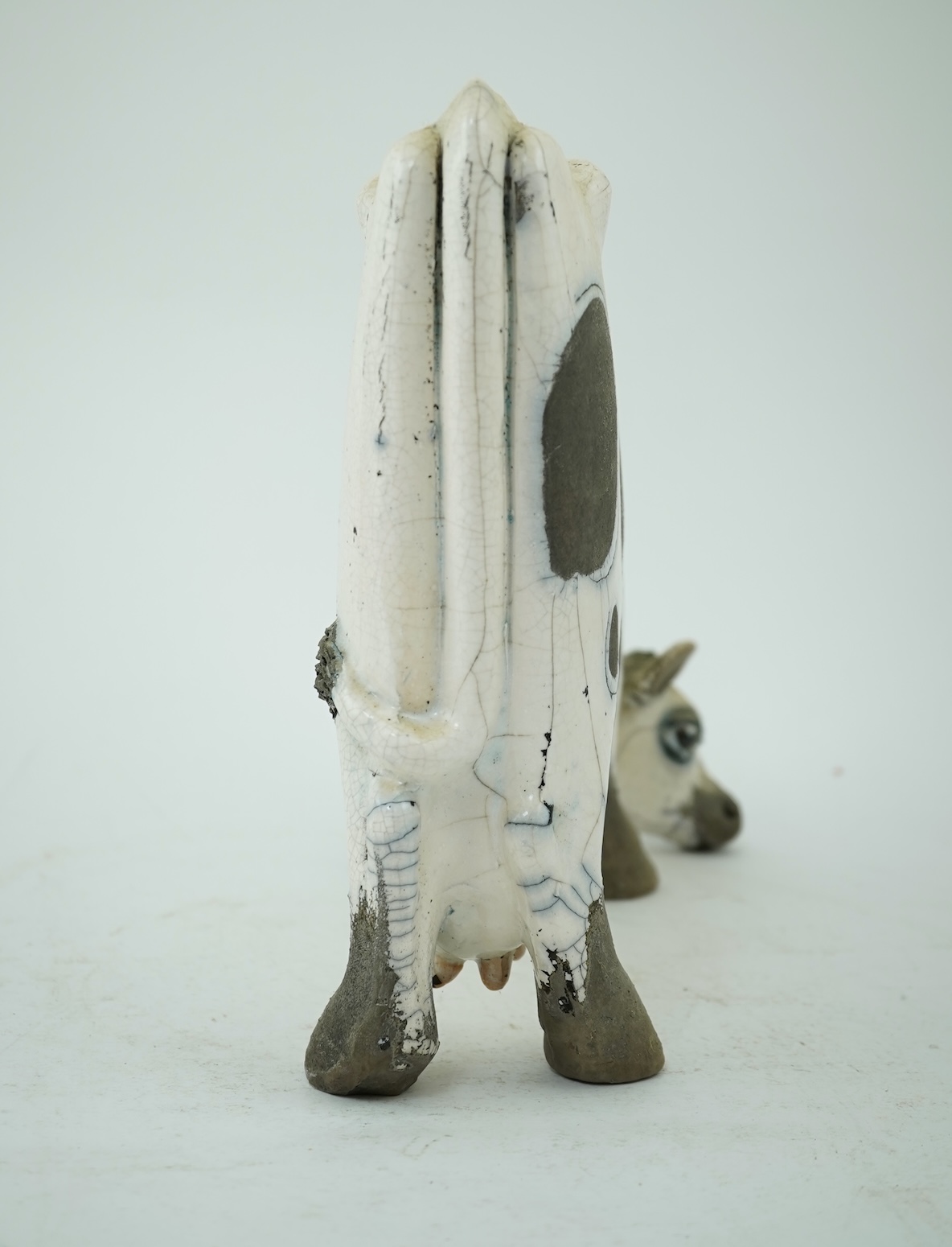 Lawson E Rudge (b. 1936): A raku fired pottery cow